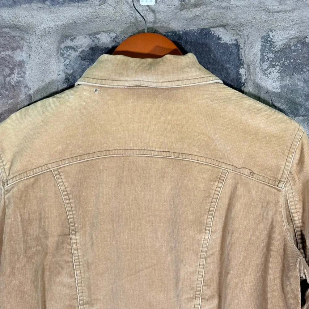 Rafaella Women's Tan Corduroy Jacket Size 14 Button Front Long Sleeve Casual - Picture 6 of 11